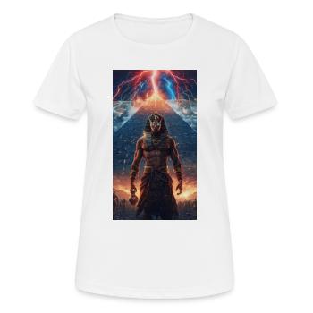 Donnerpharao vor der Pyramide - Frauen T-Shirt atmungsaktiv - Weiß - Vorne - AI Model Female 172 dark (172cm)