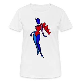 Avec amour, avec amour, avec amour - T-shirt respirant Femme - blanc - Devant - AI Model Female 172 dark (172cm)