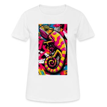 Chamäleon - Frauen T-Shirt atmungsaktiv - Weiß - Vorne - AI Model Female 172 dark (172cm)
