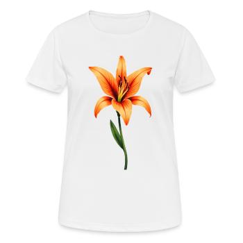 Lilie - Frauen T-Shirt atmungsaktiv - Weiß - Vorne - AI Model Female 172 dark (172cm)
