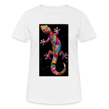 Gecko - Frauen T-Shirt atmungsaktiv - Weiß - Vorne - AI Model Female 172 dark (172cm)