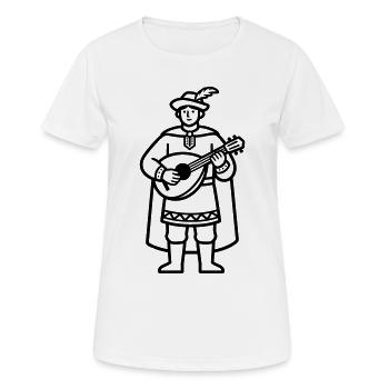 Barde médiéval - T-shirt respirant Femme - blanc - Devant - AI Model Female 172 dark (172cm)