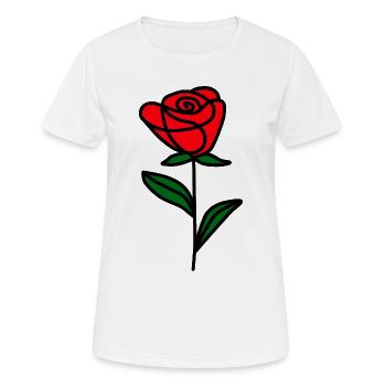 Minimalistische Rose - Frauen T-Shirt atmungsaktiv - Weiß - Vorne - AI Model Female 172 dark (172cm)
