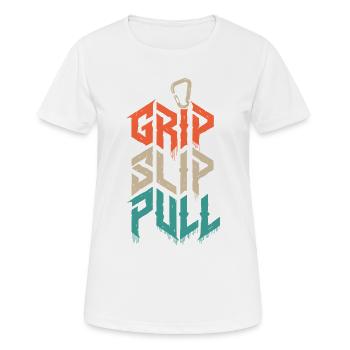 Grip Slip Pull Climbing Grunge - T-shirt respirant Femme - blanc - Devant - AI Model Female 172 dark (172cm)