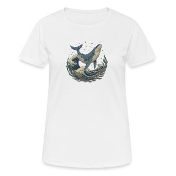 Der Wal – Säule des Ozeans - Frauen T-Shirt atmungsaktiv - Weiß - Vorne - AI Model Female 172 dark (172cm)