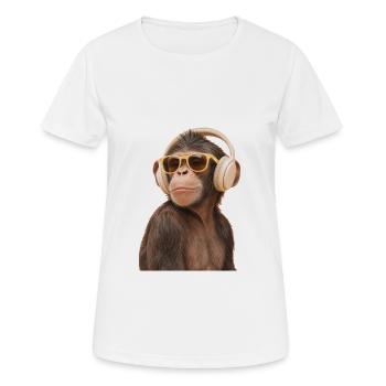 Cool monkey with headphones - Women's Breathable T-Shirt - white - Front - AI Model Female 172 dark (172cm)