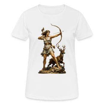 Waldjägerin mit Bogen - Frauen T-Shirt atmungsaktiv - Weiß - Vorne - AI Model Female 172 dark (172cm)