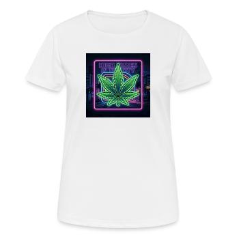 Nuits NEON CANNABIS - T-shirt respirant Femme - blanc - Devant - AI Model Female 172 dark (172cm)