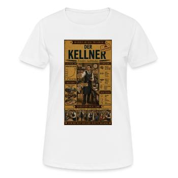 Der Kellner – er rettet den Abend - Frauen T-Shirt atmungsaktiv - Weiß - Vorne - AI Model Female 172 dark (172cm)