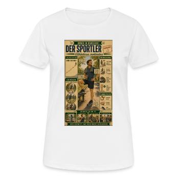 Der Sportler – Immer in Bewegung - Frauen T-Shirt atmungsaktiv - Weiß - Vorne - AI Model Female 172 dark (172cm)