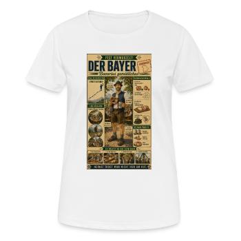 Der Bayer – Fest verwurzelt, Brezel und Bier - Frauen T-Shirt atmungsaktiv - Weiß - Vorne - AI Model Female 172 dark (172cm)