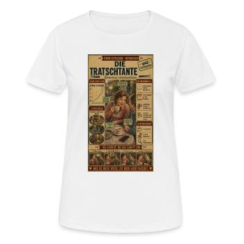 Die Tratschtante – Streng vertraulich - Frauen T-Shirt atmungsaktiv - Weiß - Vorne - AI Model Female 172 dark (172cm)