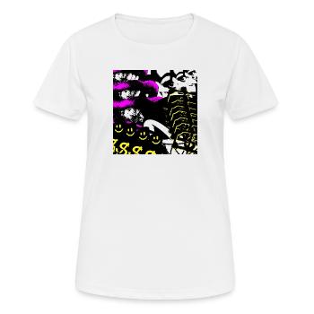 Collage kaléidoscopique néon - T-shirt respirant Femme - blanc - Devant - AI Model Female 172 dark (172cm)