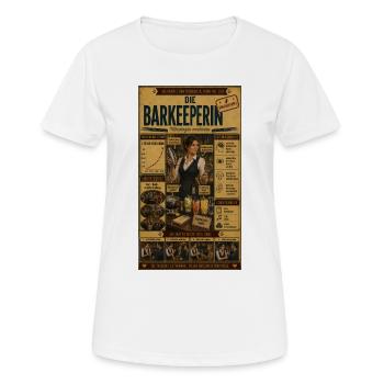 Die Barkeeperin – Shakergeprüft - Flirterfahren - Frauen T-Shirt atmungsaktiv - Weiß - Vorne - AI Model Female 172 dark (172cm)