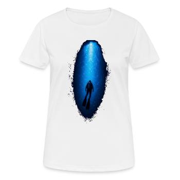 Plongeurs en haute mer dans l’océan bleu pour les amateurs de plongée - T-shirt respirant Femme - blanc - Devant - AI Model Female 172 dark (172cm)