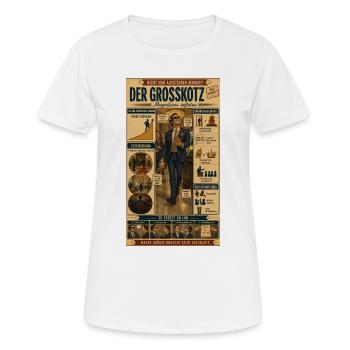 Der Großkotz – Status trifft Größenwahn - Frauen T-Shirt atmungsaktiv - Weiß - Vorne - AI Model Female 172 dark (172cm)
