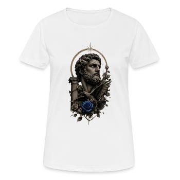 Art de tatouage avec une rose bleue - T-shirt respirant Femme - blanc - Devant - AI Model Female 172 dark (172cm)