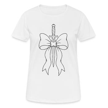 Dolch Schleife Line Art - Frauen T-Shirt atmungsaktiv - Weiß - Vorne - AI Model Female 172 dark (172cm)