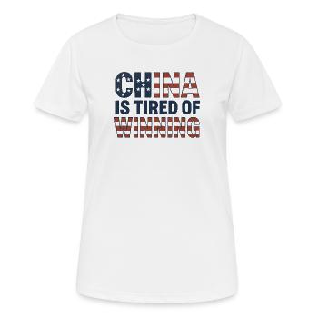La Chine est fatiguée de gagner - Mème  - T-shirt respirant Femme - blanc - Devant - AI Model Female 172 dark (172cm)