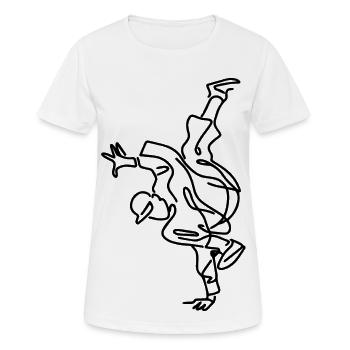 Breakdance Junge Zeichnung - Frauen T-Shirt atmungsaktiv - Weiß - Vorne - AI Model Female 172 dark (172cm)