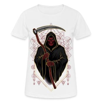 Devil Demon Mask Death Fantasy Satan Halloween - Women's Breathable T-Shirt - white - Front - AI Model Female 172 dark (172cm)