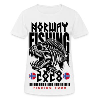 Norway Fishing 2028 - Women's Breathable T-Shirt - white - Front - AI Model Female 172 dark (172cm)