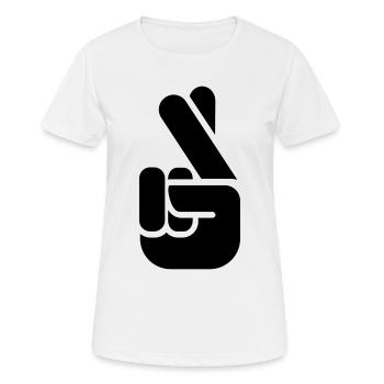 Crossed Fingers - Women's Breathable T-Shirt - white - Front - AI Model Female 172 dark (172cm)