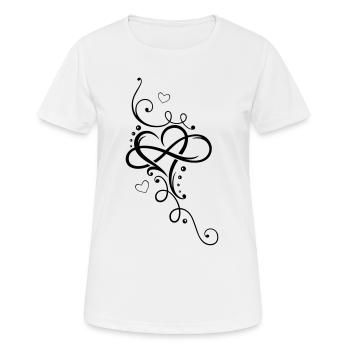 Herz, Unendlichkeit, heart, infinity - T-shirt respirant Femme - blanc - Devant - AI Model Female 172 dark (172cm)