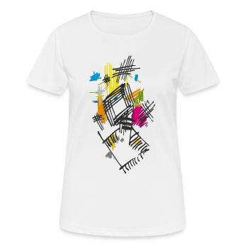 Kunst Abstrakt - Frauen T-Shirt atmungsaktiv - Weiß - Vorne - AI Model Female 172 dark (172cm)