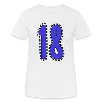 18. 18 JAHRE ALT. 18. JAHRESTAG. 18. GEBURTSTAG. - Frauen T-Shirt atmungsaktiv - Weiß - Vorne - AI Model Female 172 dark (172cm)