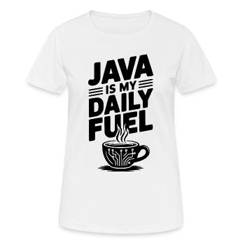 Java est mon carburant quotidien - T-shirt respirant Femme - blanc - Devant - AI Model Female 172 dark (172cm)