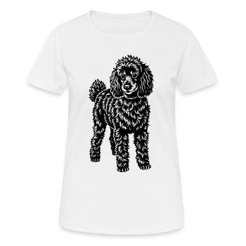 Pudel - Frauen T-Shirt atmungsaktiv - Weiß - Vorne - AI Model Female 172 dark (172cm)
