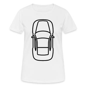 Auto - Frauen T-Shirt atmungsaktiv - Weiß - Vorne - AI Model Female 172 dark (172cm)