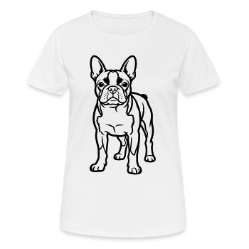 Boston Terrier - T-shirt respirant Femme - blanc - Devant - AI Model Female 172 dark (172cm)