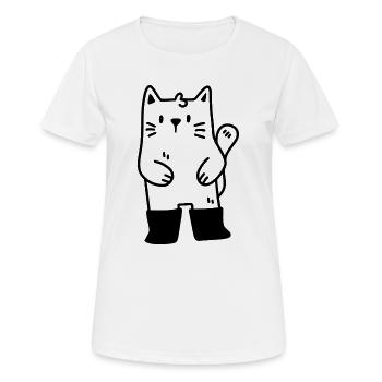 Le chat botté - T-shirt respirant Femme - blanc - Devant - AI Model Female 172 dark (172cm)