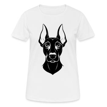 Doberman Pinscher Hundekopf - Frauen T-Shirt atmungsaktiv - Weiß - Vorne - AI Model Female 172 dark (172cm)