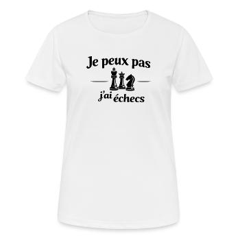 Ich kann nicht, ich habe Schach – Humor, Strategie und Spiel - Frauen T-Shirt atmungsaktiv - Weiß - Vorne - AI Model Female 172 dark (172cm)