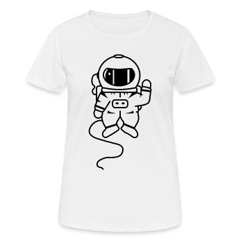 kleiner Astronaut im Weltall - Frauen T-Shirt atmungsaktiv - Weiß - Vorne - AI Model Female 172 dark (172cm)