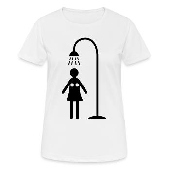 duschen hygiene lebensstil - Frauen T-Shirt atmungsaktiv - Weiß - Vorne - AI Model Female 172 dark (172cm)