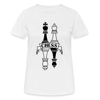 Schach transparenter König Dame Spiegelbild - Frauen T-Shirt atmungsaktiv - Weiß - Vorne - AI Model Female 172 dark (172cm)