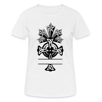 Monogramme cinq étoiles de croix celtique - T-shirt respirant Femme - blanc - Devant - AI Model Female 172 dark (172cm)