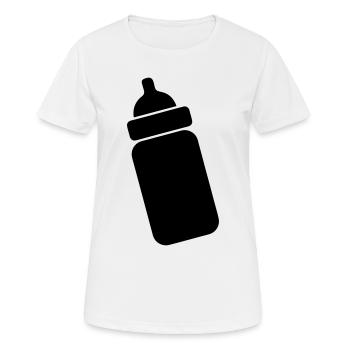 Image de teinte transparente du biberon - T-shirt respirant Femme - blanc - Devant - AI Model Female 172 dark (172cm)