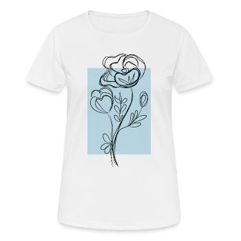 Elegantes florales Line-Art-Design - Frauen T-Shirt atmungsaktiv - Weiß - Vorne - AI Model Female 172 dark (172cm)