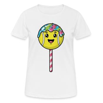 drôle tennis nourriture dessin animé tennis - T-shirt respirant Femme - blanc - Devant - AI Model Female 172 dark (172cm)