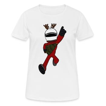 Rennfahrer Weihnachten  - Frauen T-Shirt atmungsaktiv - Weiß - Vorne - AI Model Female 172 dark (172cm)