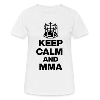 KEEP CALM AND MMA, OCTAGON FIGHT! NEANDERTALER  - Frauen T-Shirt atmungsaktiv - Weiß - Vorne - AI Model Female 172 dark (172cm)