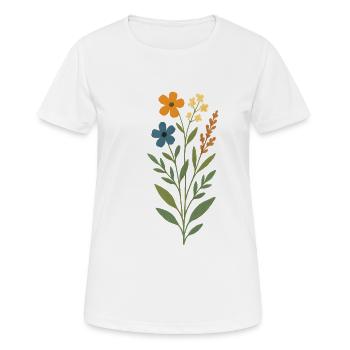 Wasserfarben Blumenstrauss - Frauen T-Shirt atmungsaktiv - Weiß - Vorne - AI Model Female 172 dark (172cm)