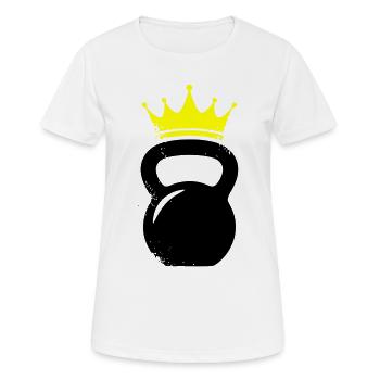 Kugelhantel Krone Gym Logo - Frauen T-Shirt atmungsaktiv - Weiß - Vorne - AI Model Female 172 dark (172cm)
