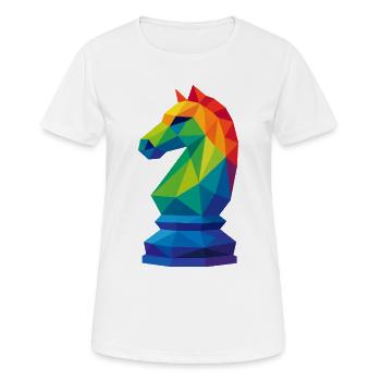 Cavalier Low-Poly : La Maîtrise Tactique - T-shirt respirant Femme - blanc - Devant - AI Model Female 172 dark (172cm)