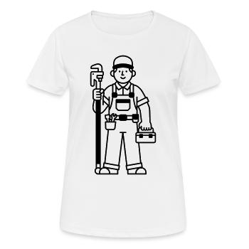 Plumber - Women's Breathable T-Shirt - white - Front - AI Model Female 172 dark (172cm)